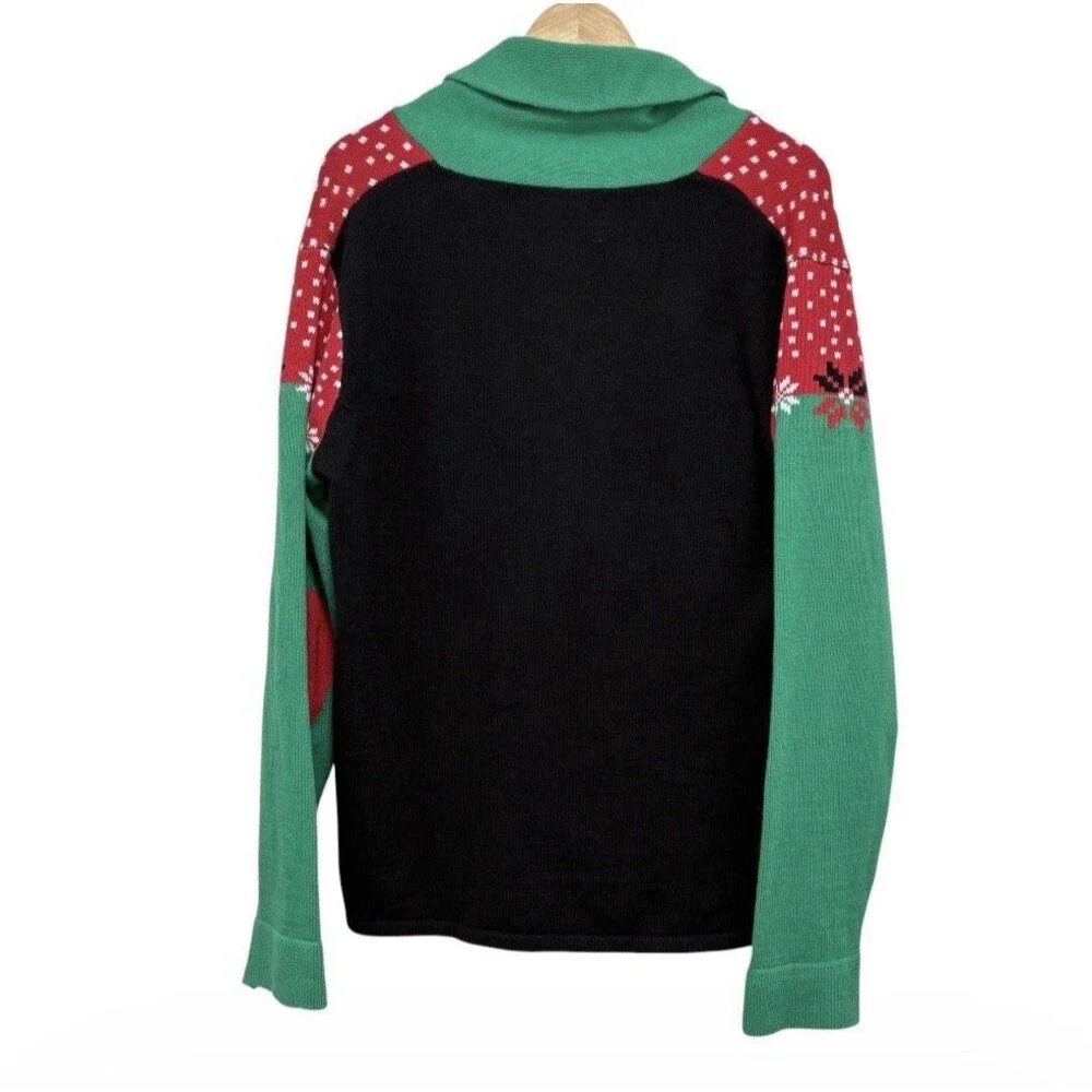 Spencer's Workshop Gingerbread Men Ugly Christmas Sweater Cardigan Get Lit Sz L